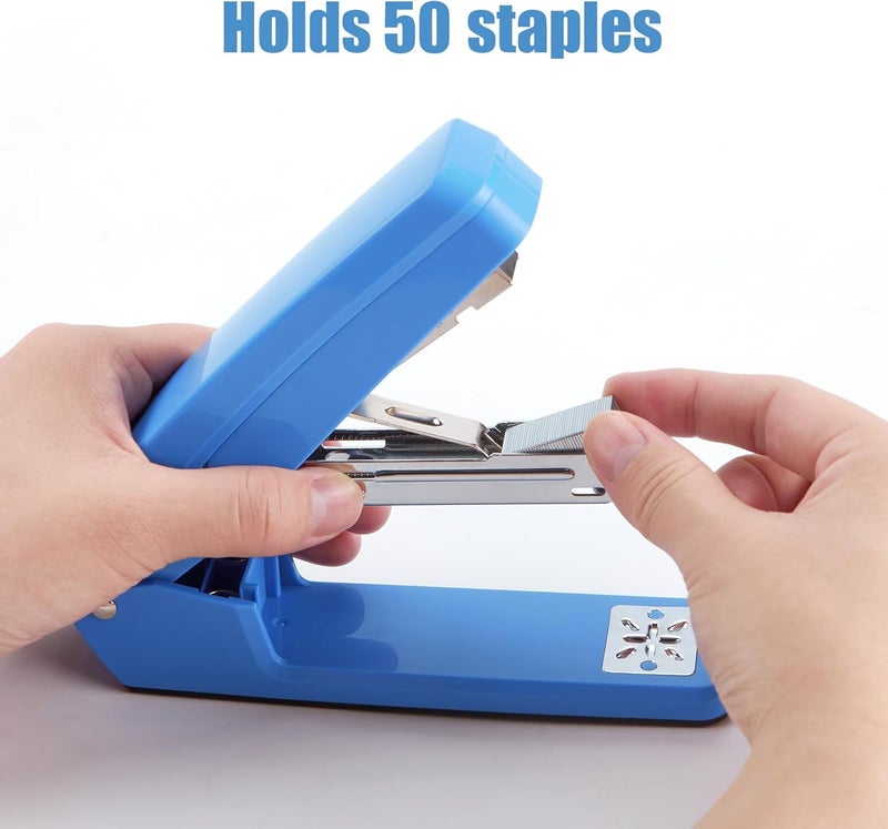EZWORK Deli/ Swing-Arm Swivel Stapler, 25 Sheets Capacity, 360 Degree Rotate Desk Staplers with 1000 Staples for Booklet or Book Binding, Blue - Image 5